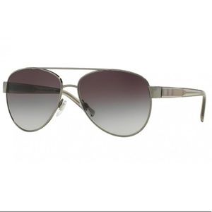 NWT Burberry grey/silver aviator sunglasses